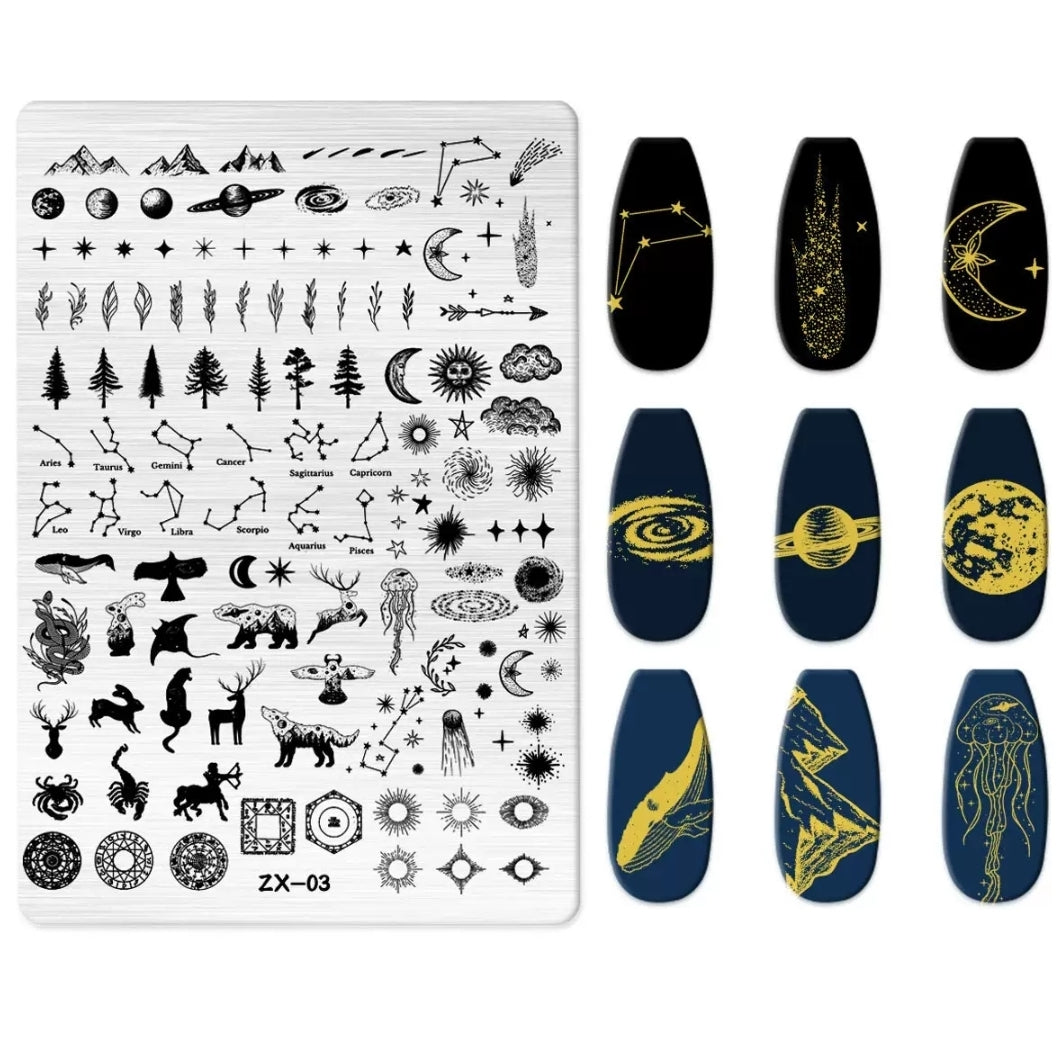 Zodiac theme Nail Art Stamping Plate for DIY Manicure Salon Design Supplies Tools