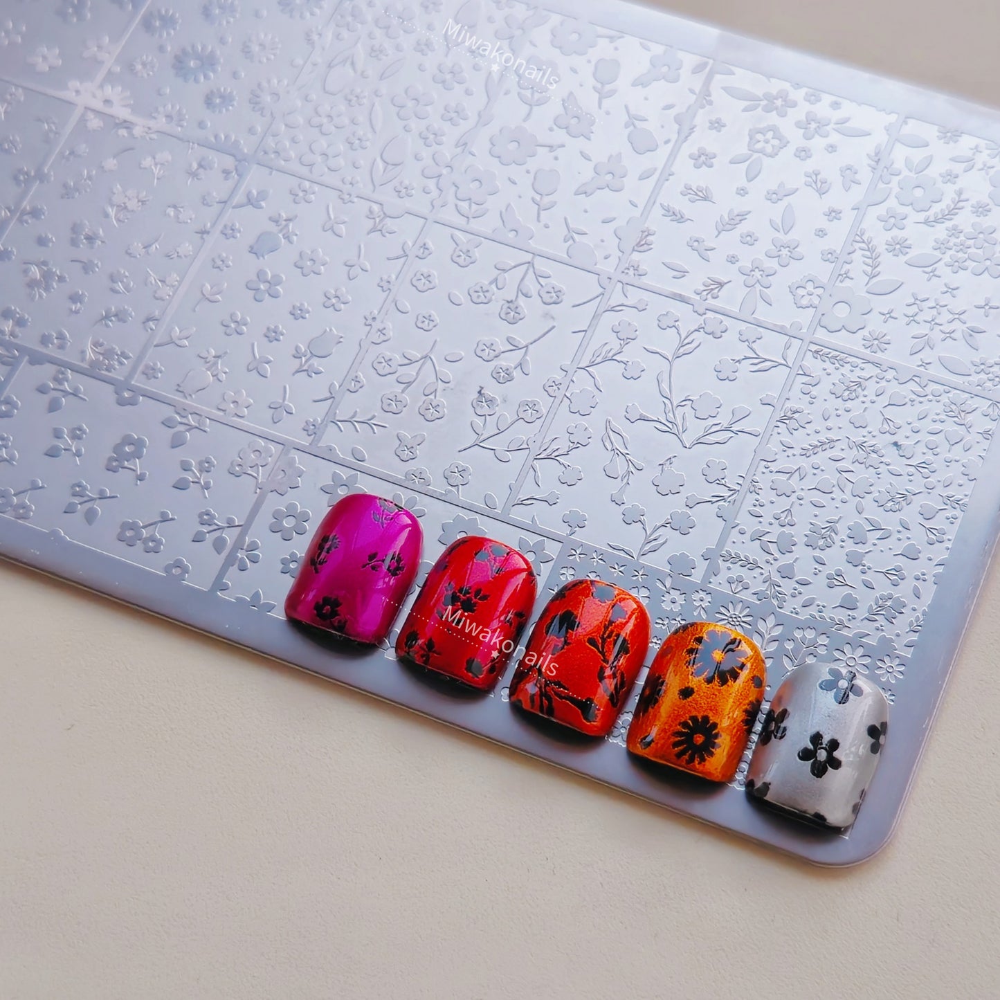Flowers Theme Nail Art Stamping Plate for DIY Manicure Salon Design Supplies Tools