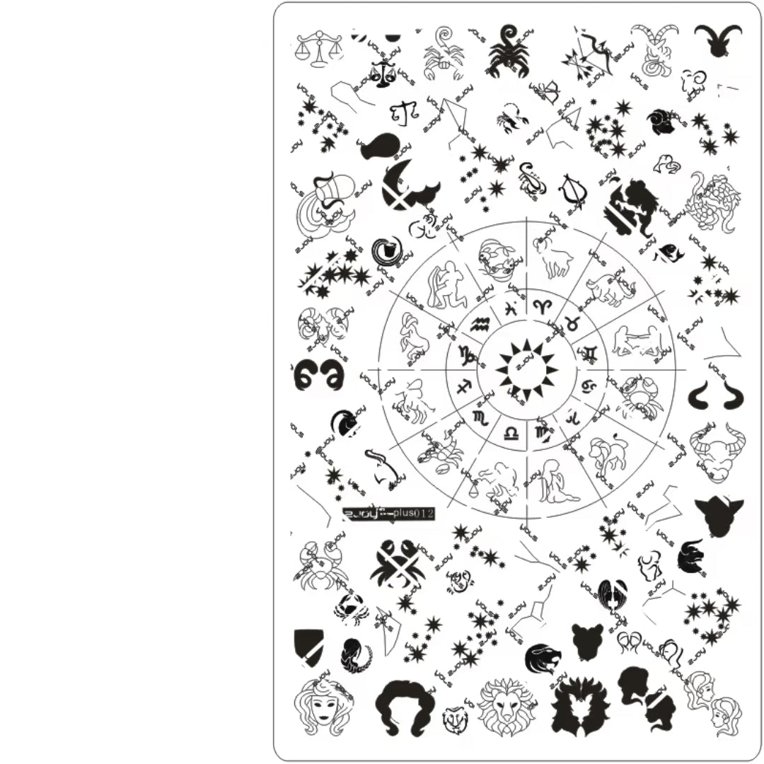Zodiac theme Nail Art Stamping Plate for DIY Manicure Salon Design Supplies Tools