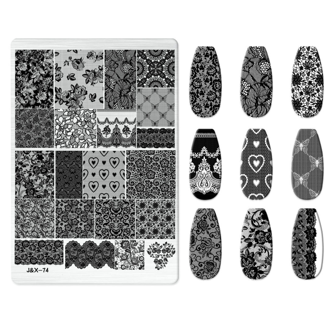 Fabric theme Nail Art Stamping Plate for DIY Manicure Salon Design Supplies Tools