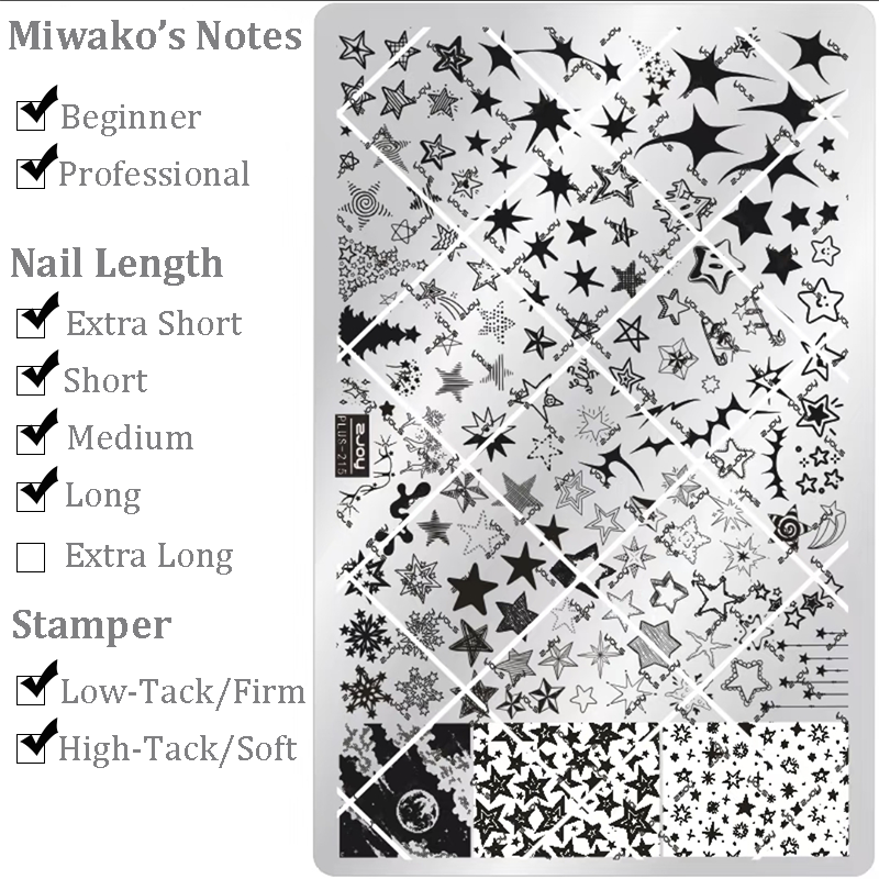 Star theme Nail Art Stamping Plate for DIY Manicure Salon Design Supplies Tools