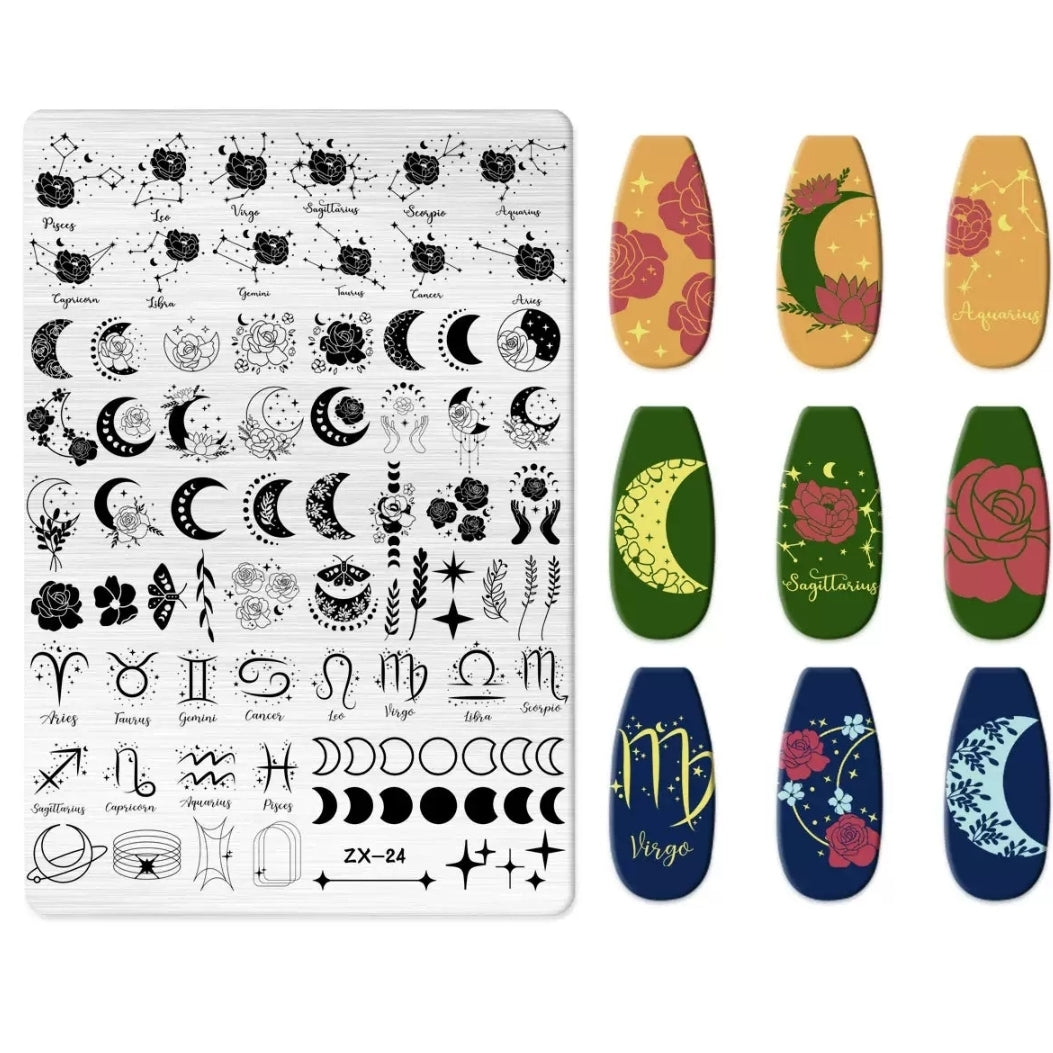 Zodiac theme Nail Art Stamping Plate for DIY Manicure Salon Design Supplies Tools