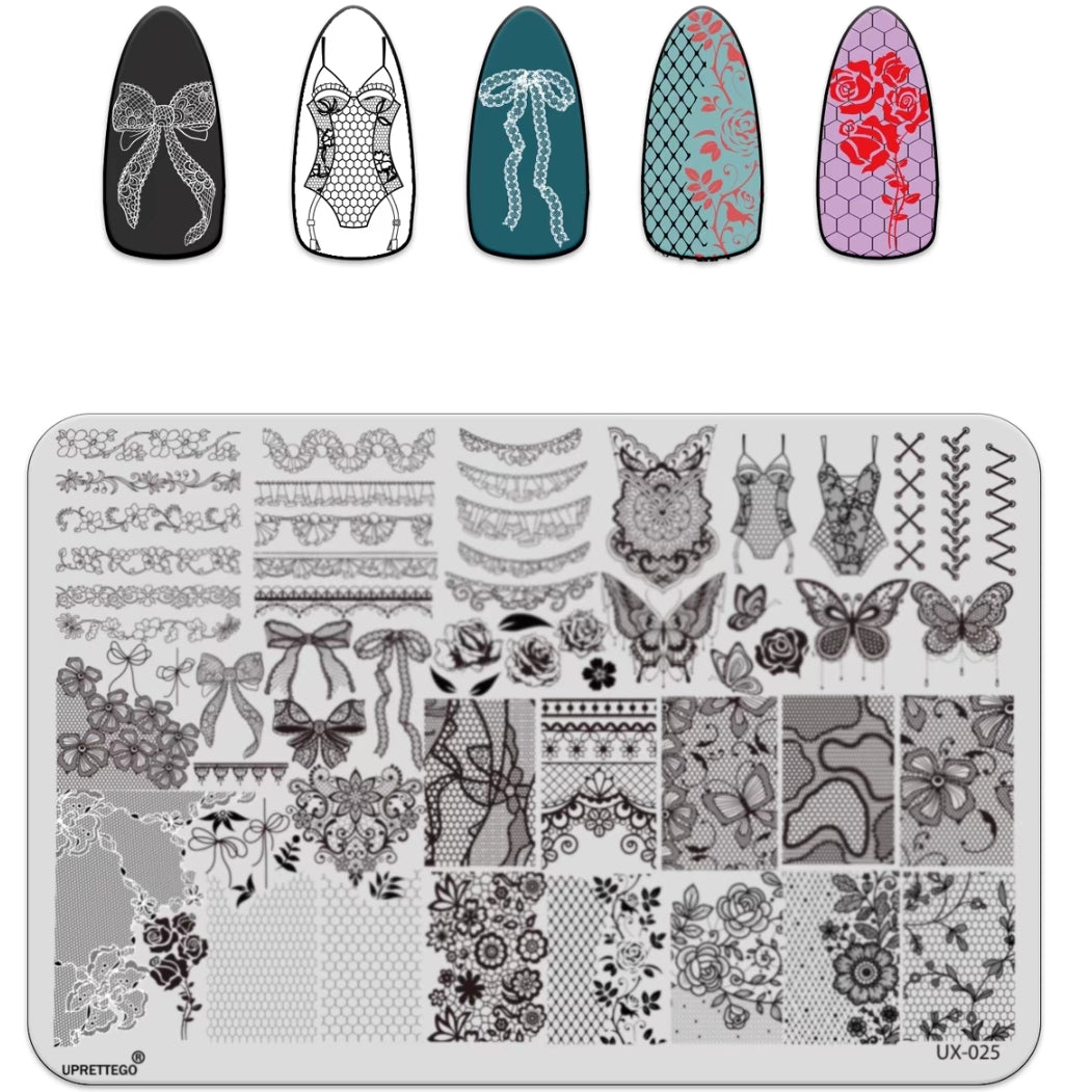 Bow theme Nail Art Stamping Plate for DIY Manicure Salon Design Supplies Tools