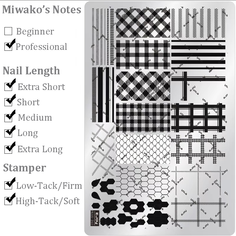 Plaid theme Nail Art Stamping Plate for DIY Manicure Salon Design Supplies Tools