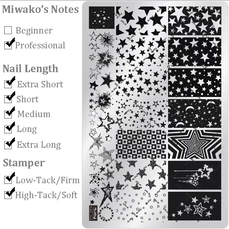 Star theme Nail Art Stamping Plate for DIY Manicure Salon Design Supplies Tools
