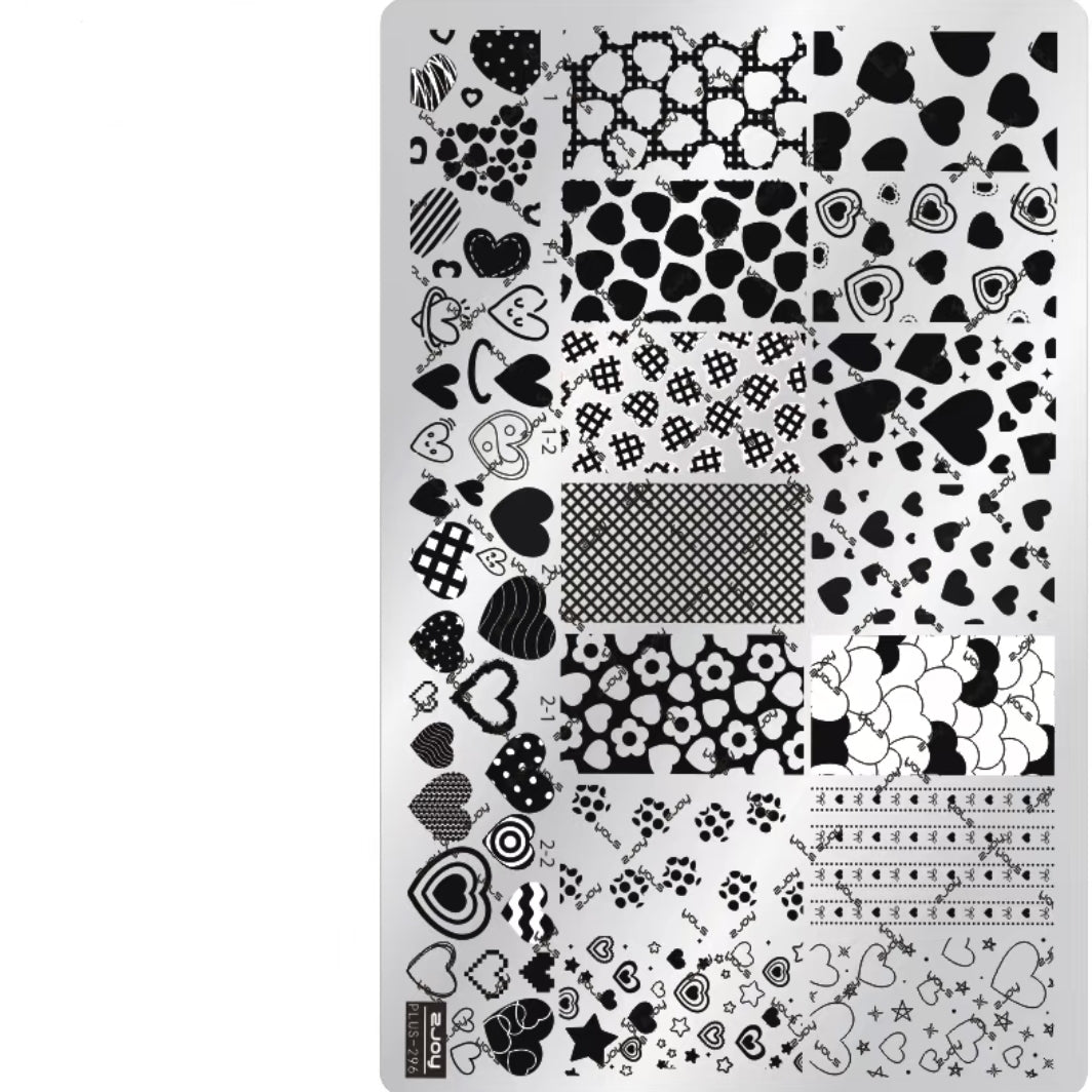 Heart theme Nail Art Stamping Plate for DIY Manicure Salon Design Supplies Tools