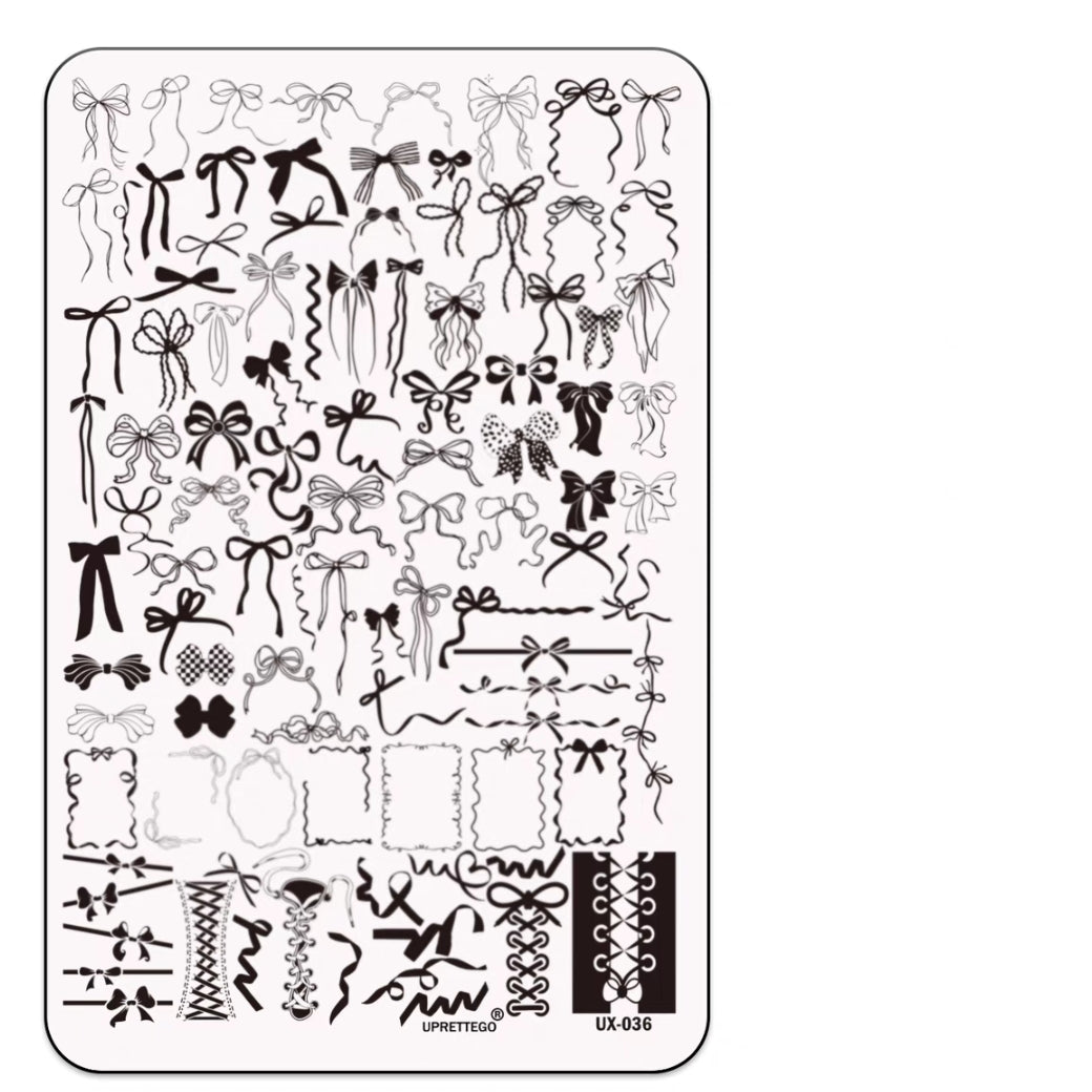 Bow theme Nail Art Stamping Plate for DIY Manicure Salon Design Supplies Tools