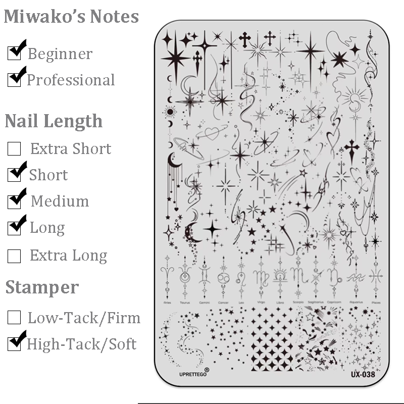 Star theme Nail Art Stamping Plate for DIY Manicure Salon Design Supplies Tools