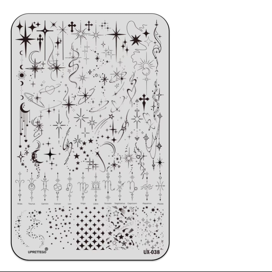 Zodiac theme Nail Art Stamping Plate for DIY Manicure Salon Design Supplies Tools