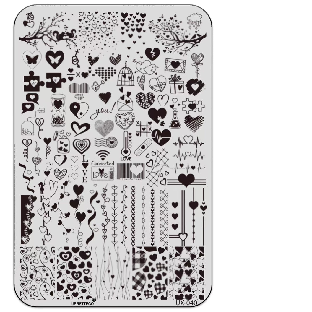 Heart theme Nail Art Stamping Plate for DIY Manicure Salon Design Supplies Tools