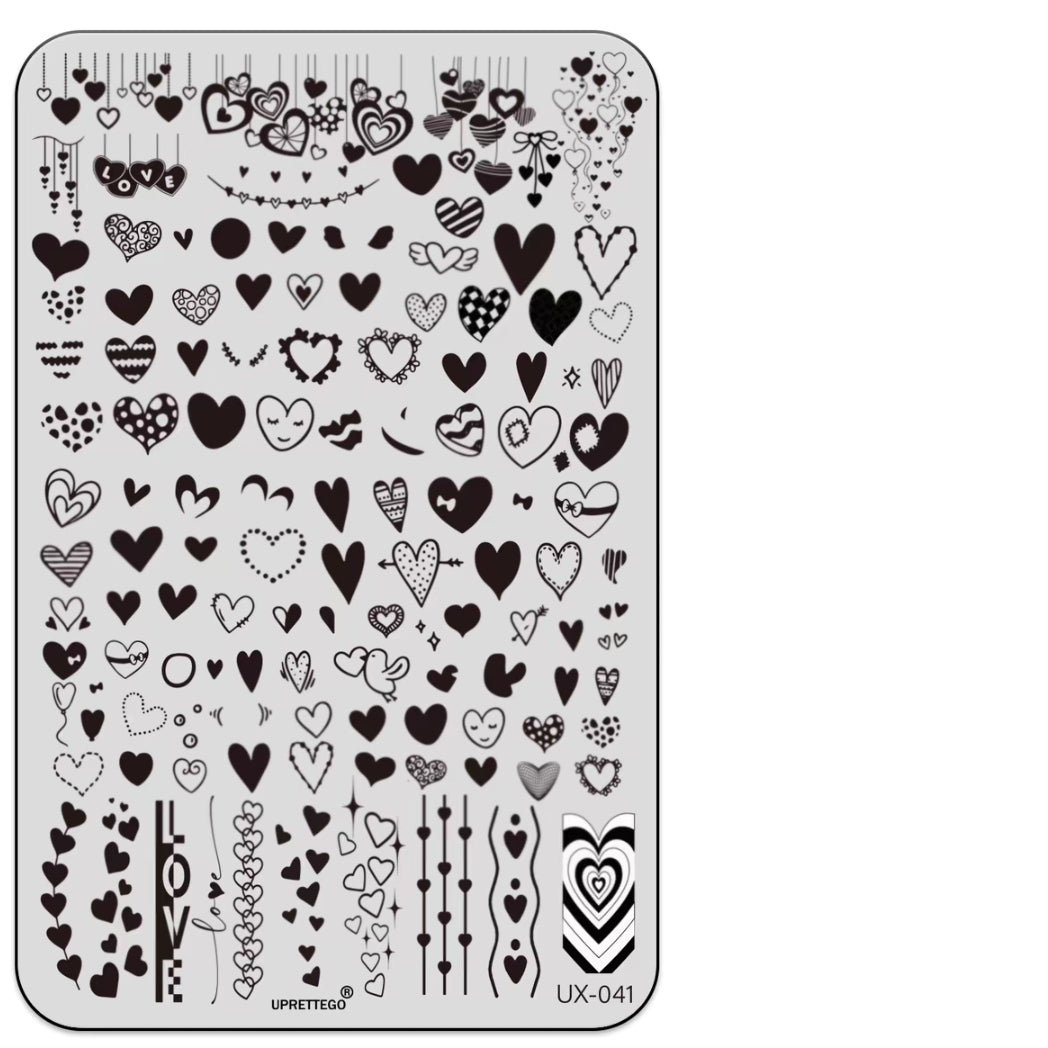 Heart theme Nail Art Stamping Plate for DIY Manicure Salon Design Supplies Tools