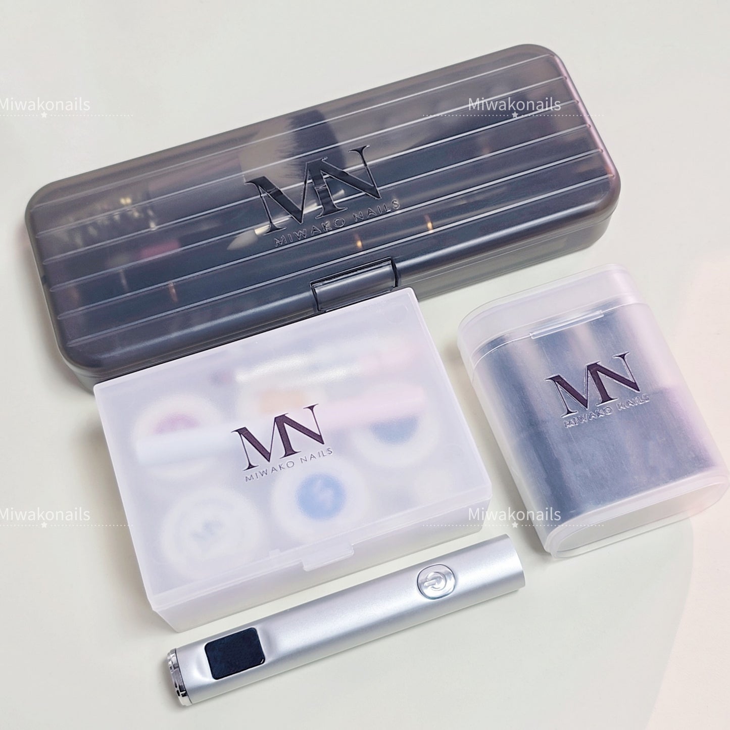 Beginner Nail Gel Kit with Handheld UV Light and Tool - 5 Colors Nail Gel Set with Base and Matte & Glossy Top Coat and Shaping File, Cuticle Tool, Nail Art Brush, Rhinestone Tool