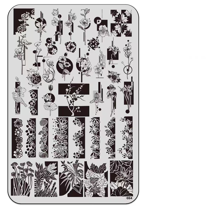 Flowers Theme Nail Art Stamping Plate for DIY Manicure Salon Design Supplies Tools