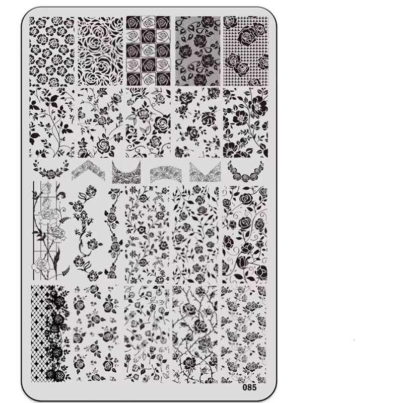 Flowers Theme Nail Art Stamping Plate for DIY Manicure Salon Design Supplies Tools