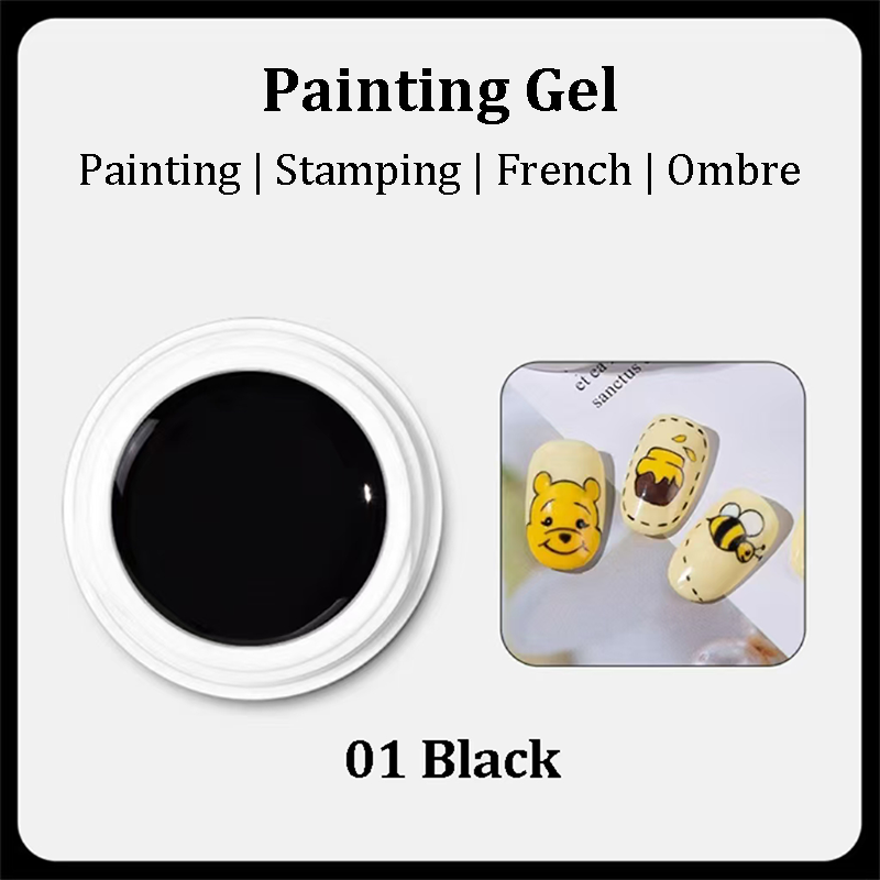5 Colors 8g Painting Stamping Nails Art Gel for Gradient Ombre French Tip Effect with Sponge Brush