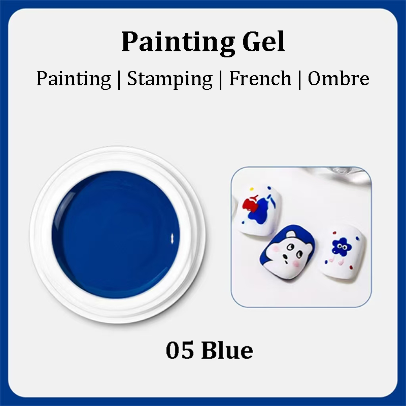 5 Colors 8g Painting Stamping Nails Art Gel for Gradient Ombre French Tip Effect with Sponge Brush