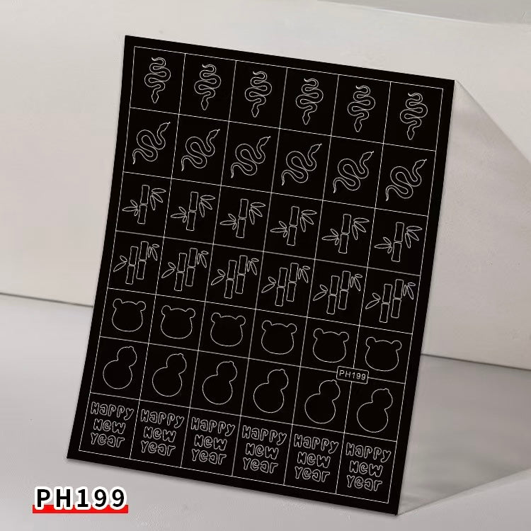 Animals Pets Nail Stencils Stickers for Nail Art Hollow Nail Guides Decals Templates Supplies
