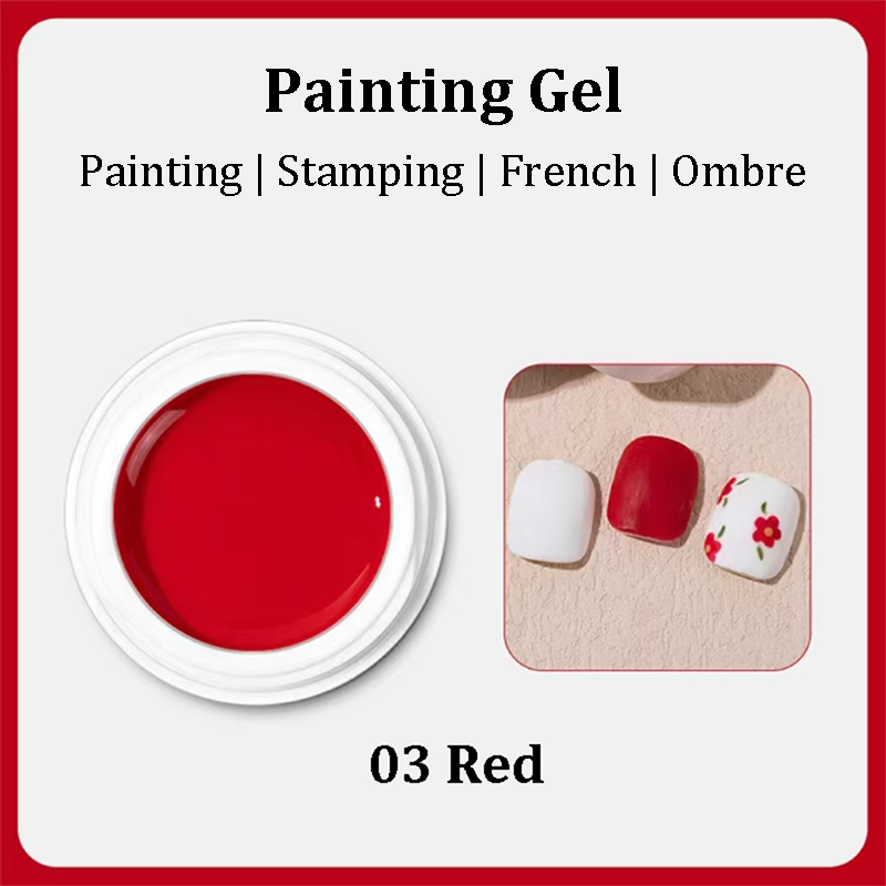 5 Colors 8g Painting Stamping Nails Art Gel for Gradient Ombre French Tip Effect with Sponge Brush