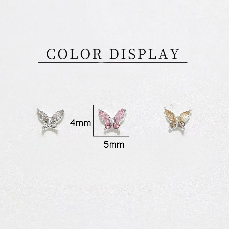 Butterfly Shape Charms - BR03 3D Alloy Colorful Rhinestones Shiny Gems Nail Crystal Decoration