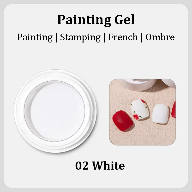 5 Colors 8g Painting Stamping Nails Art Gel for Gradient Ombre French Tip Effect with Sponge Brush