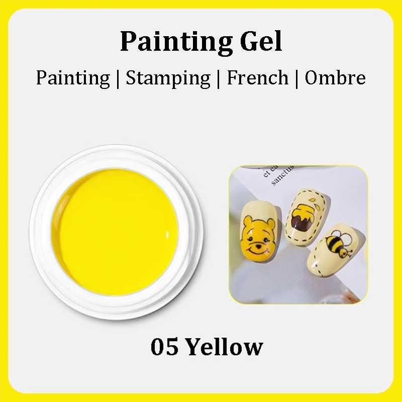 5 Colors 8g Painting Stamping Nails Art Gel for Gradient Ombre French Tip Effect with Sponge Brush