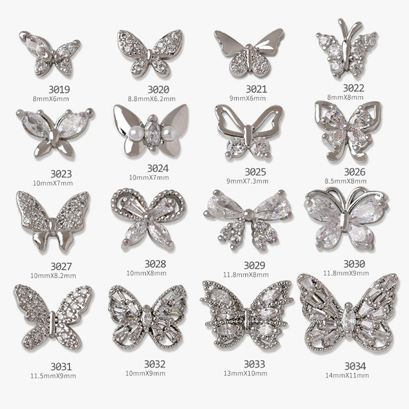 Butterfly Shape Charms - BR05 3D Alloy Rhinestones Shiny Gems Nail Crystal Decoration