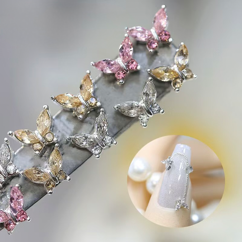 Butterfly Shape Charms - BR03 3D Alloy Colorful Rhinestones Shiny Gems Nail Crystal Decoration