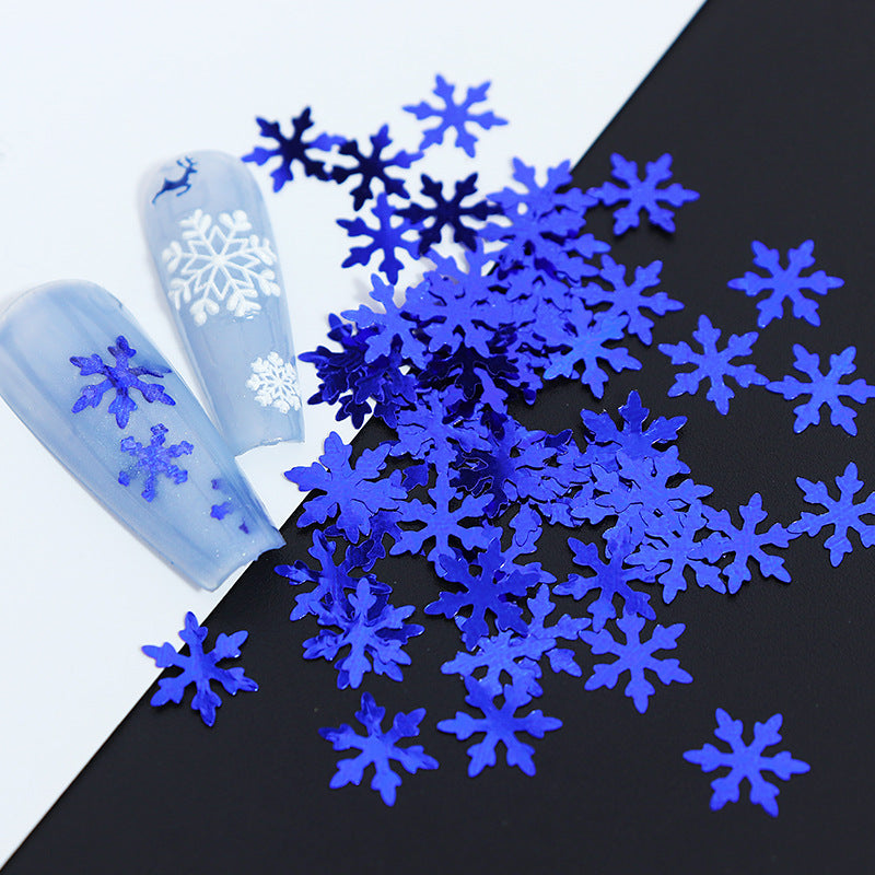 Snowflake Sequins - Thin Two Styles of Snowflakes 3 Metallic Gloss Colors 3D Holographic Colorful Nail Art Glitter Supplies for Nails DIY Decorations