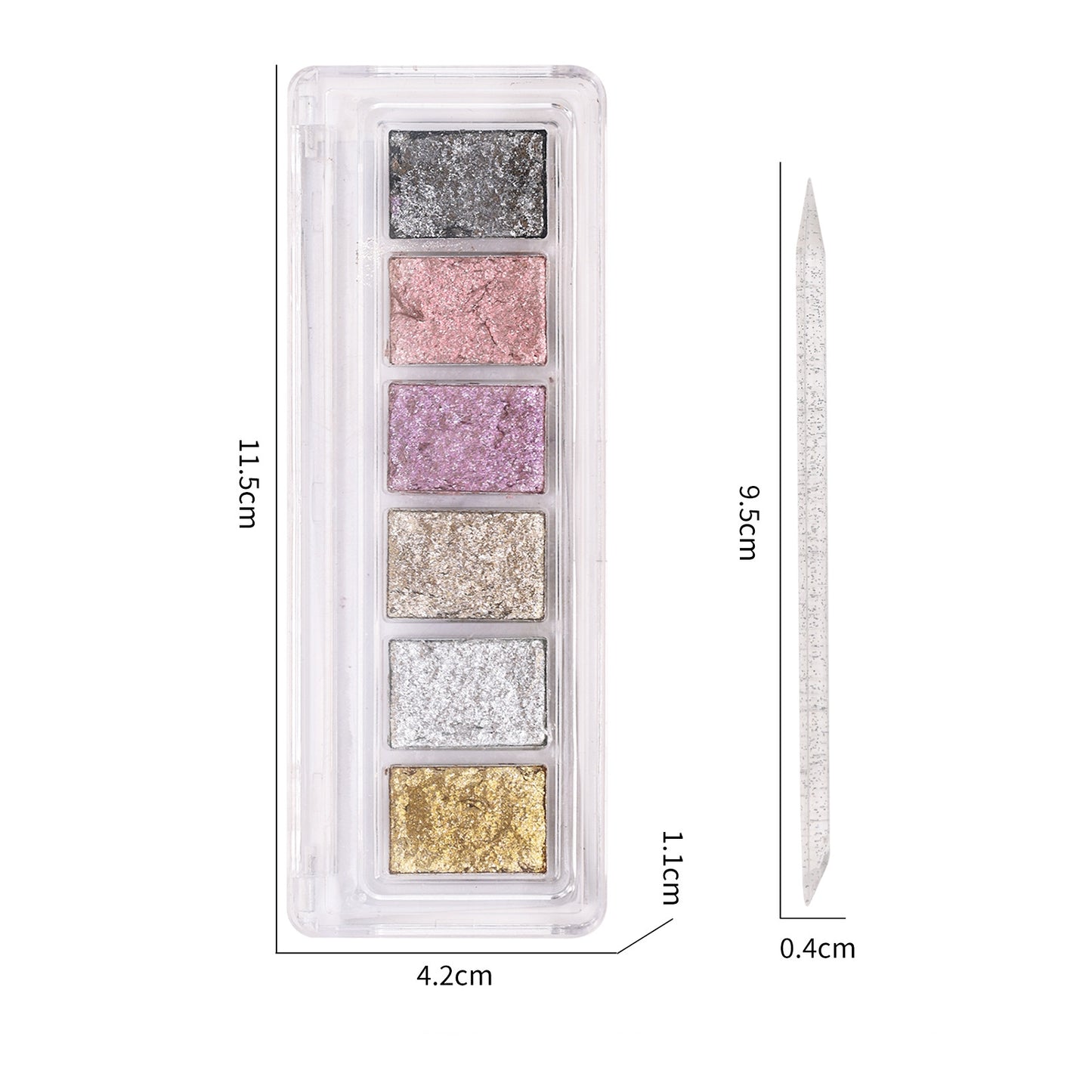 Glitter Mud for Beginner Professional-6 Colors Solid Foil Pigment Reflective Charm Fairy Dust Powder Flakes for Nails