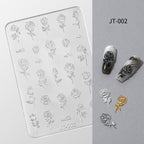 Flower Silicone Mold - Shallow Groove for 3D Effect Embossed Stickers, Nail Art Decoration Carving Templates for DIY Precise Pattern
