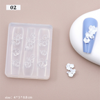 Floral Silicone Mold - 5D Nail Art Charm Sculpture Decoration Carving Templates for DIY Precise Pattern