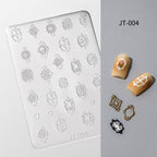 Flower Silicone Mold - Shallow Groove for 3D Effect Embossed Stickers, Nail Art Decoration Carving Templates for DIY Precise Pattern