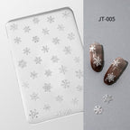 Snowflake 3D Shallow Embossed Mold - Sweater Cherry Cute Style 3D Nail Art Sticker Effect Silicone Groove Carving Templates for DIY Precise Pattern