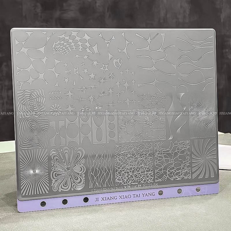 Extra-Large Stamping Plate Collection -Cute Cartoon Punk Graffiti Minimalist Futuristic Style Nail Art for DIY Manicure Salon Design Supplies Tools