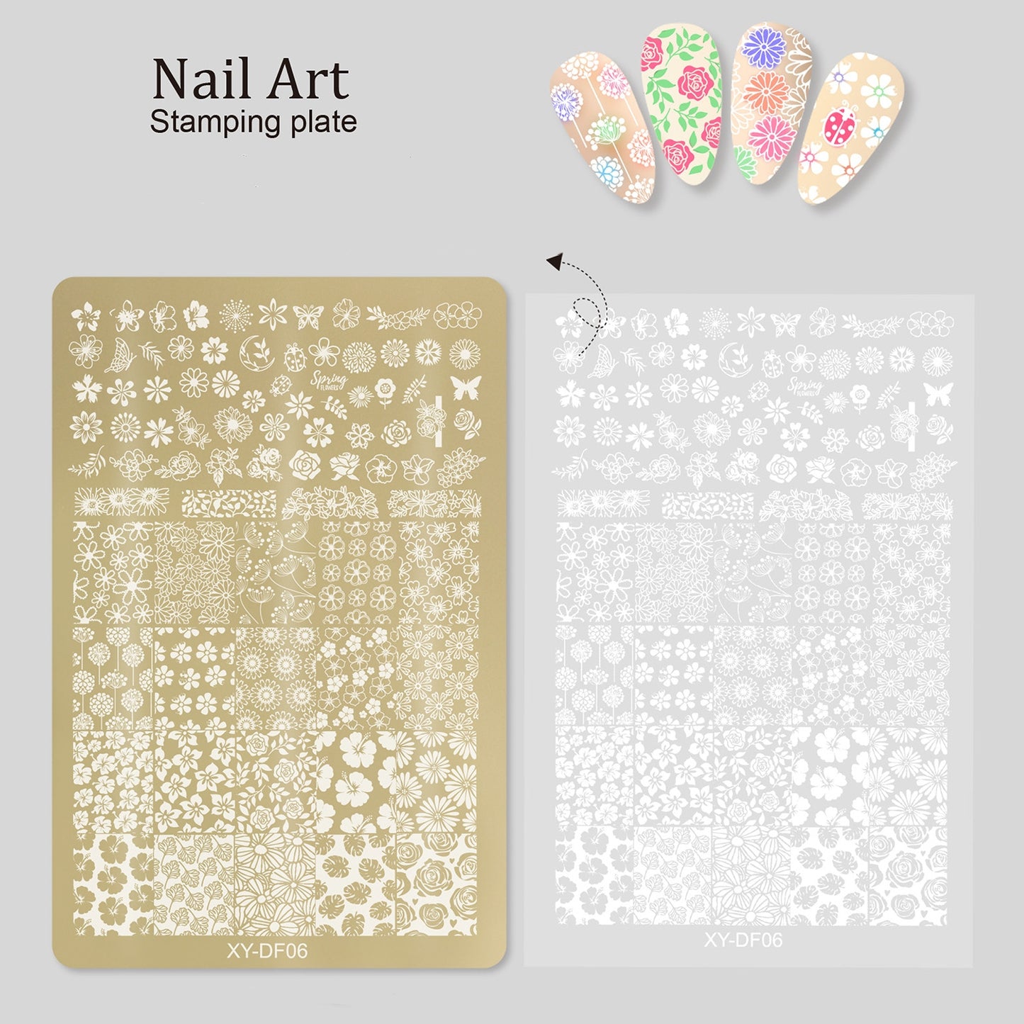 Flowers Theme Nail Art Stamping Plate for DIY Manicure Salon Design Supplies Tools
