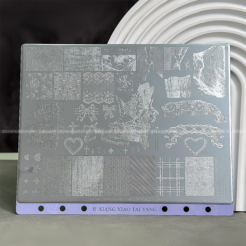 Extra-Large Stamping Plate Collection -Cute Cartoon Punk Graffiti Minimalist Futuristic Style Nail Art for DIY Manicure Salon Design Supplies Tools