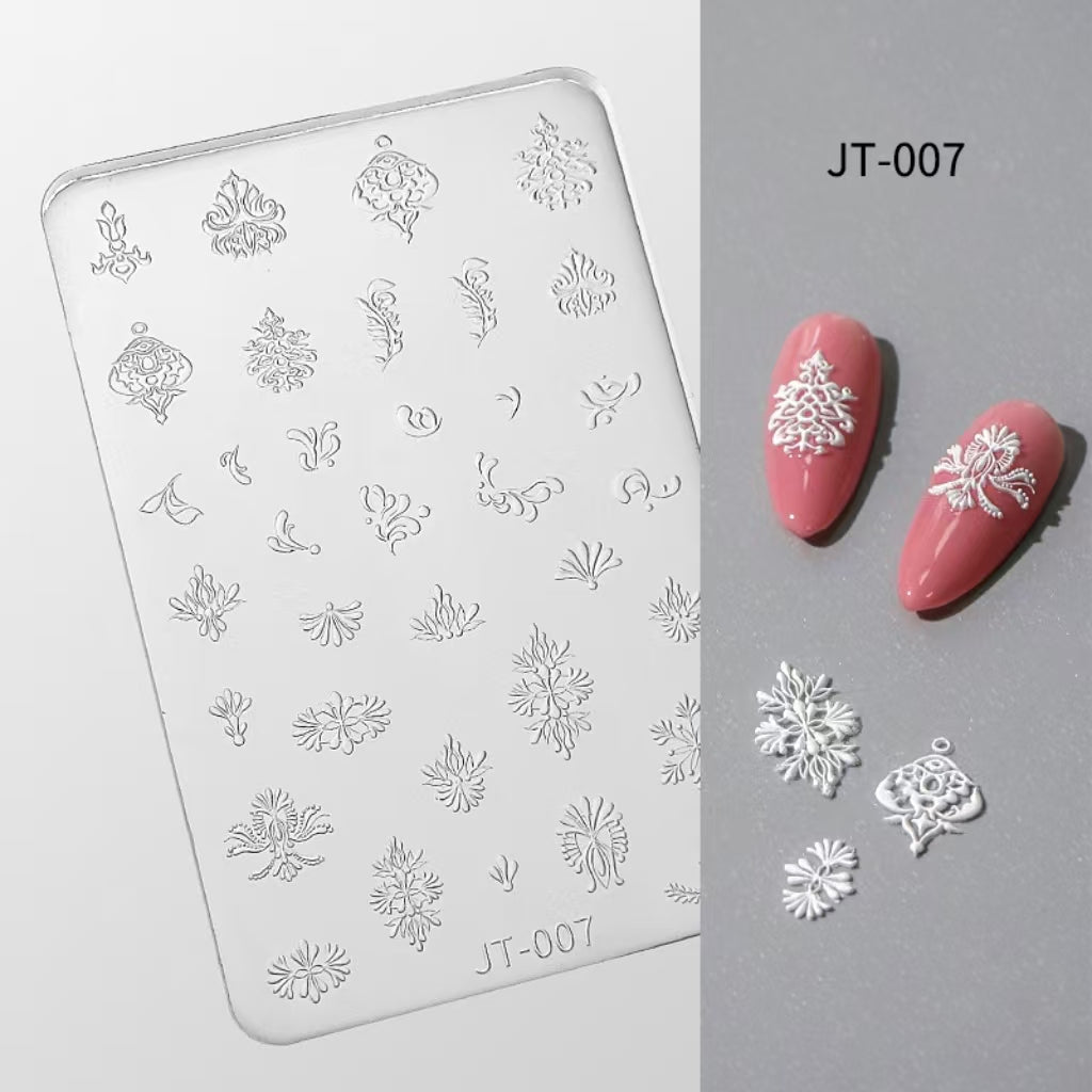 Bohemian Silicone Mold - Shallow Groove for 3D Effect Embossed Stickers, Nail Art Decoration Carving Templates for DIY Precise Pattern