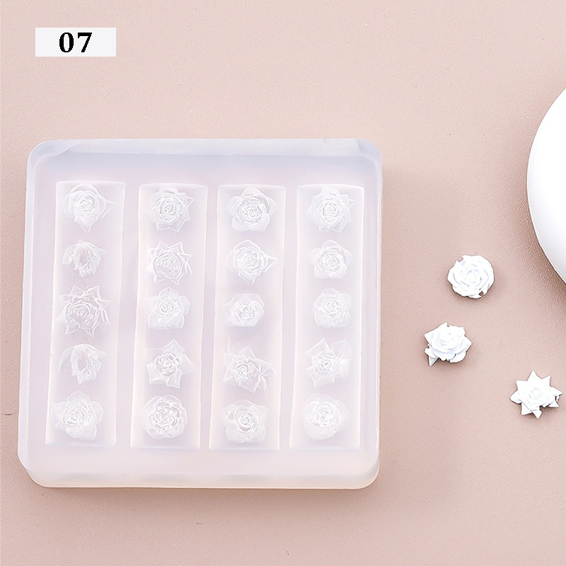 Floral Silicone Mold - 5D Nail Art Charm Sculpture Decoration Carving Templates for DIY Precise Pattern
