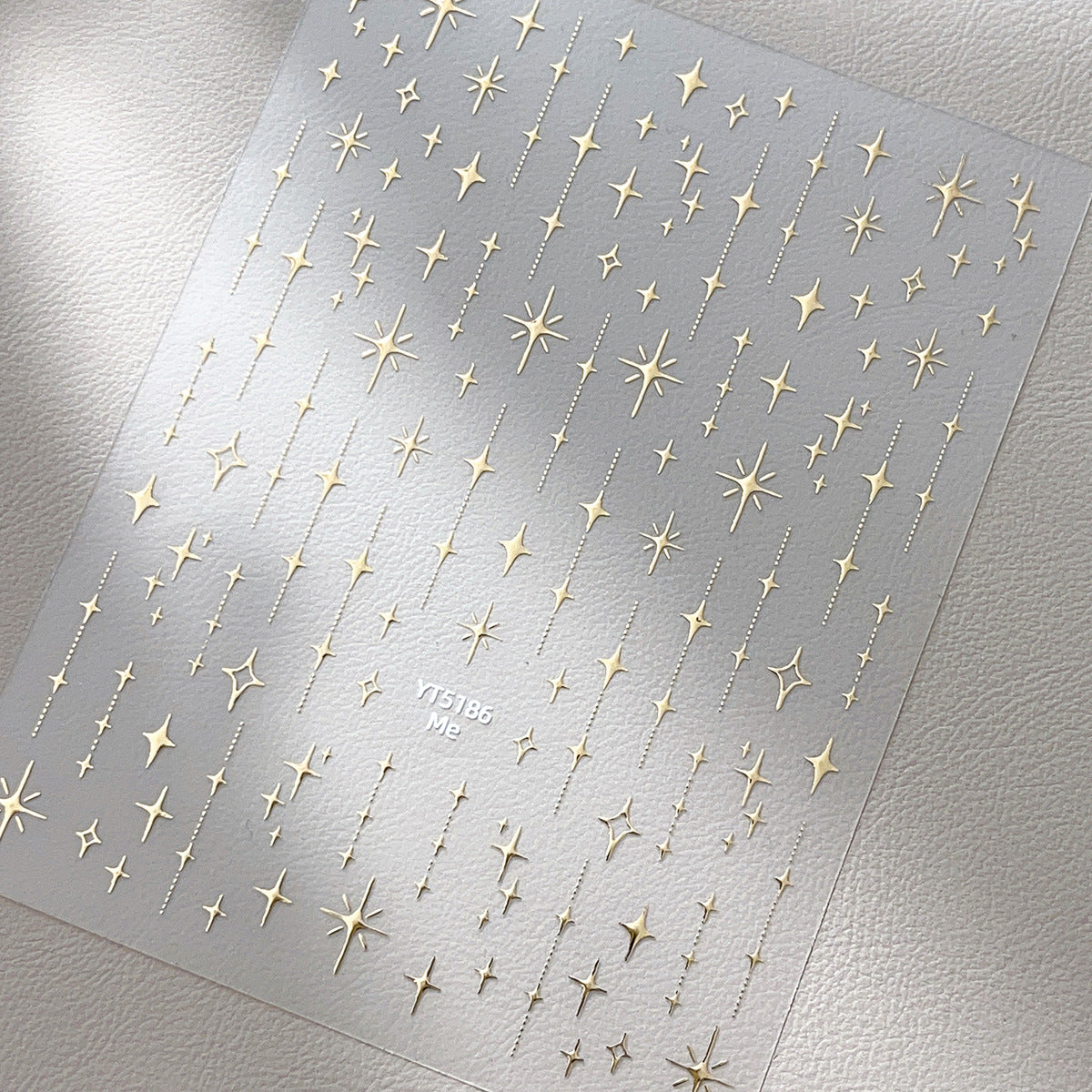Cross Star Self-Adhesive Stickers - 3D  Ultra-thin Metallic Sheen Decals for Nail Art Decoration