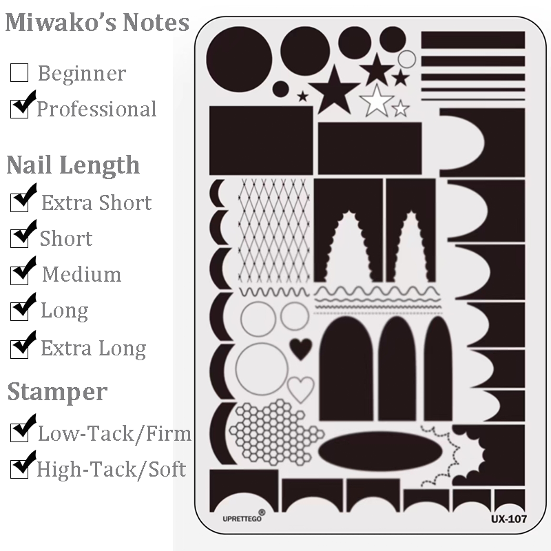 French Tip Stamping Plate - Deep Round Almond Nail Art for DIY Manicure Salon Design Supplies Tools