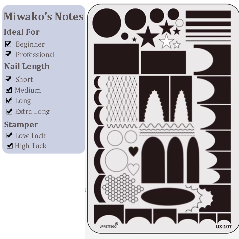 French Tip Stamping Plate - Deep Round Almond Nail Art for DIY Manicure Salon Design Supplies Tools