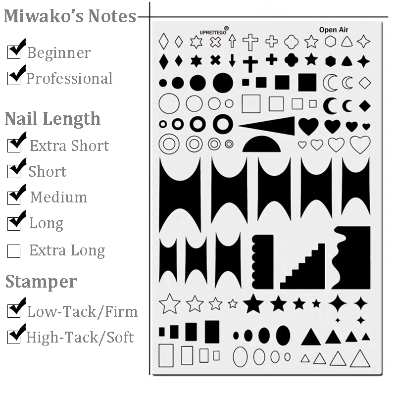 French Tip Stamping Plate - Deep Round Almond Nail Art for DIY Manicure Salon Design Supplies Tools