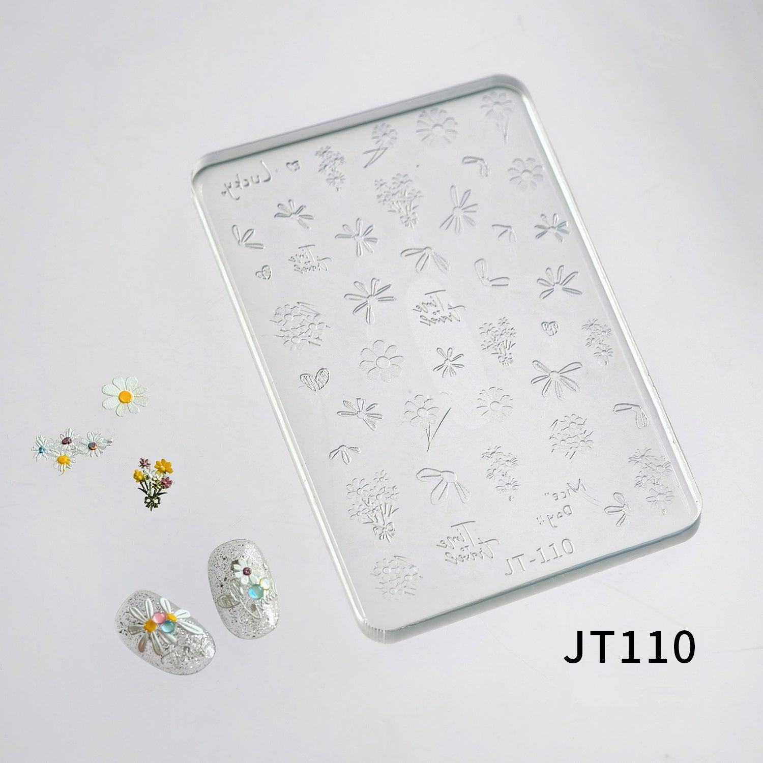 Flower Silicone Mold - Shallow Groove for 3D Effect Embossed Stickers, Nail Art Decoration Carving Templates for DIY Precise Pattern