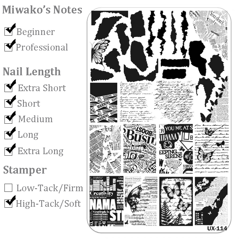 Words Stamping Plate - Gothic Cute Font Text Letter Nail Art for DIY Manicure Salon Design Supplies Tools