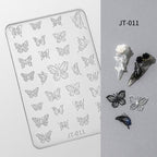 Butterfly Silicone Mold -Shallow Groove for 3D Effect Embossed Stickers, Nail Art Decoration Carving Templates for DIY Precise Pattern