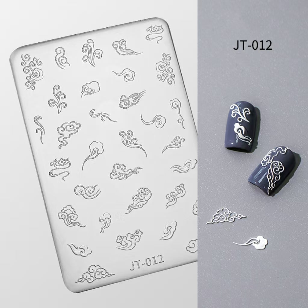 Star Moon Silicone Mold - Shallow Groove for 3D Effect Embossed Stickers, Nail Art Decoration Carving Templates for DIY Precise Pattern