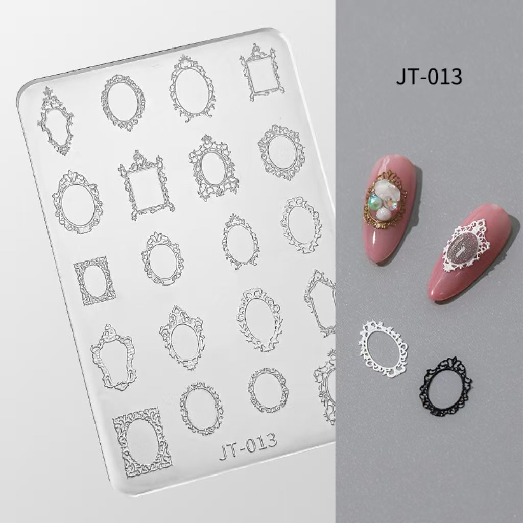 Palace Silicone Mold - Shallow Groove for 3D Effect Embossed Stickers, Nail Art Decoration Carving Templates for DIY Precise Pattern
