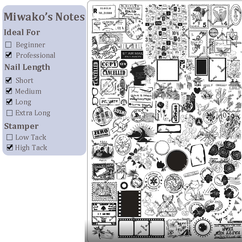 Cute Collage Stamping Plate - Korean style Nail Art for DIY Manicure Salon Design Supplies Tools