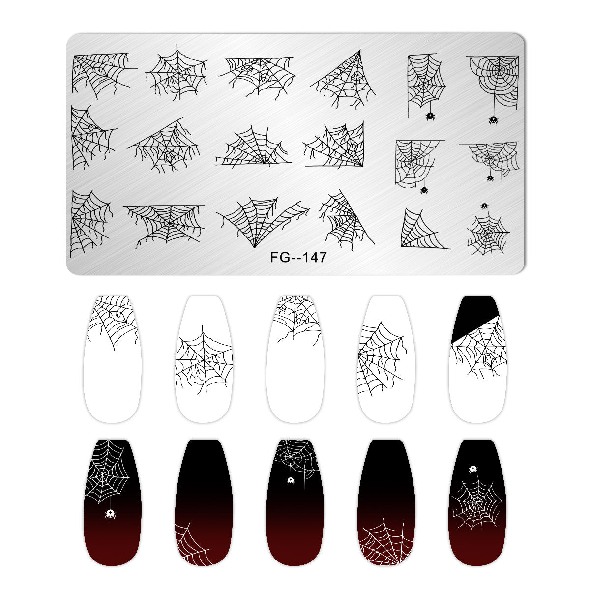 6Pcs Halloween Nail Stamping Plates with Storage Bag or with All-in-one Tool