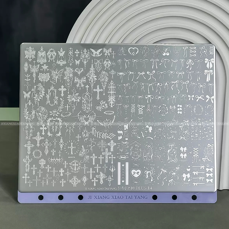 Extra-Large Stamping Plate Collection -Cute Cartoon Punk Graffiti Minimalist Futuristic Style Nail Art for DIY Manicure Salon Design Supplies Tools